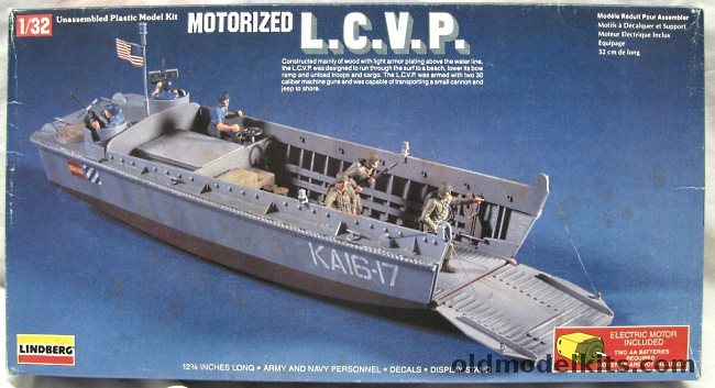 Lindberg 1/32 LCVP Landing Craft Vehicle Personnel - KA16-17 (L.C.V.P.) - Motorized, 77414 plastic model kit